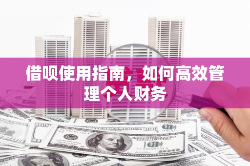 安丘借呗使用指南，如何高效管理个人财务