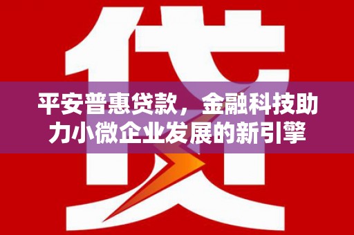 安丘平安普惠贷款，金融科技助力小微企业发展的新引擎
