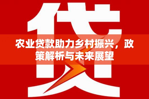 安丘农业贷款助力乡村振兴，政策解析与未来展望