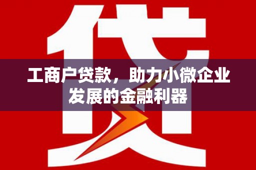 安丘工商户贷款，助力小微企业发展的金融利器
