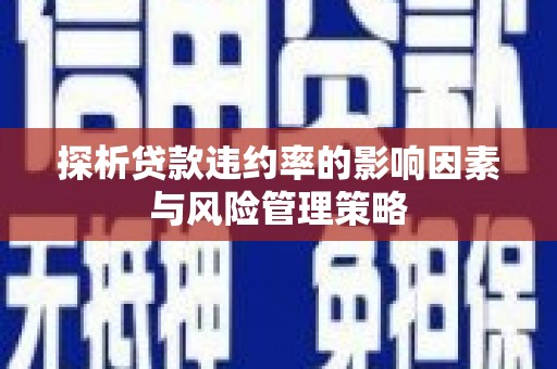 安丘探析贷款违约率的影响因素与风险管理策略