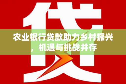 安丘农业银行贷款助力乡村振兴，机遇与挑战并存