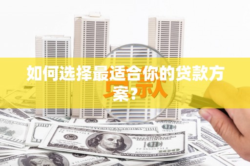 安丘如何选择最适合你的贷款方案？